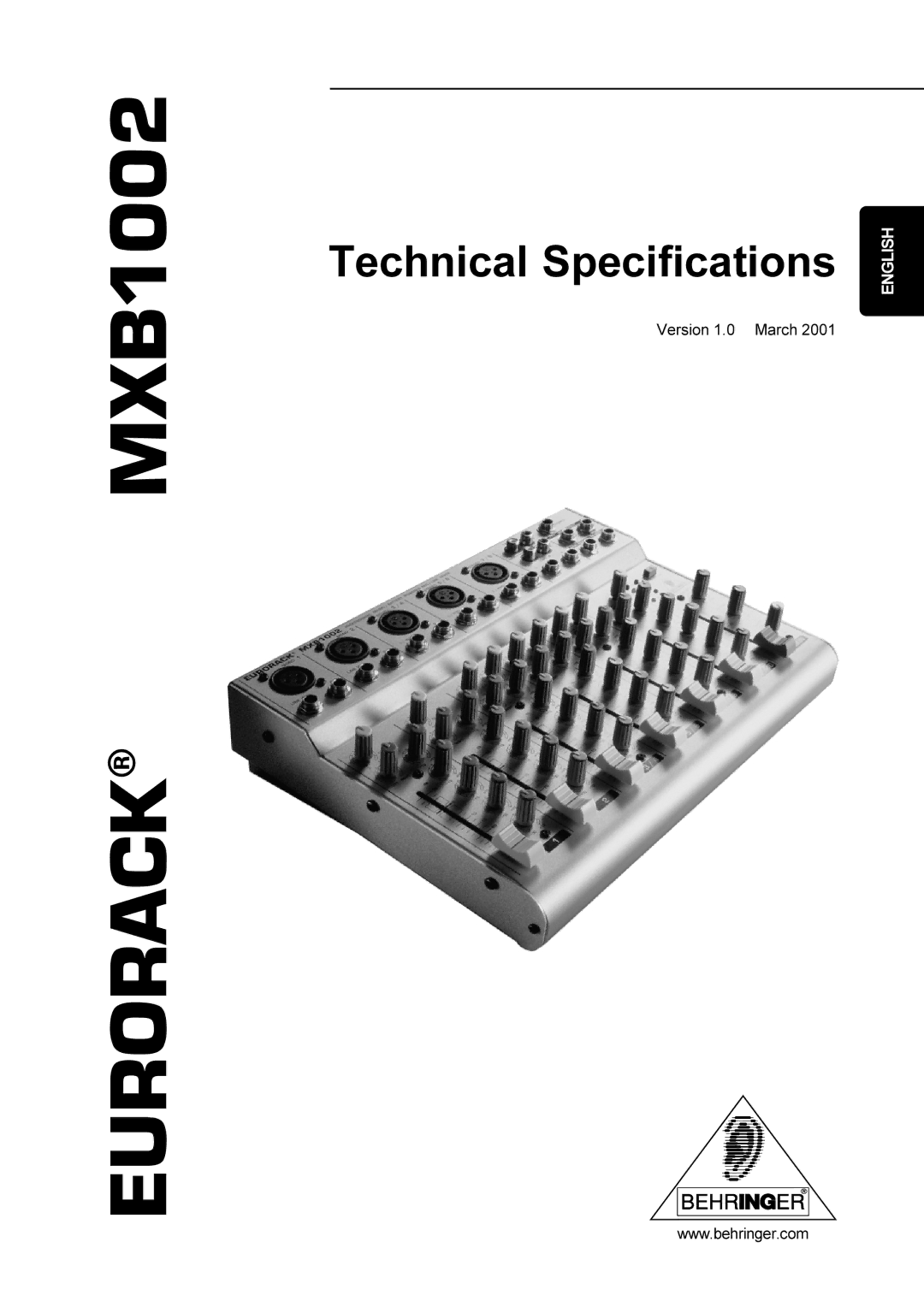 Behringer technical specifications Eurorack MXB1002 