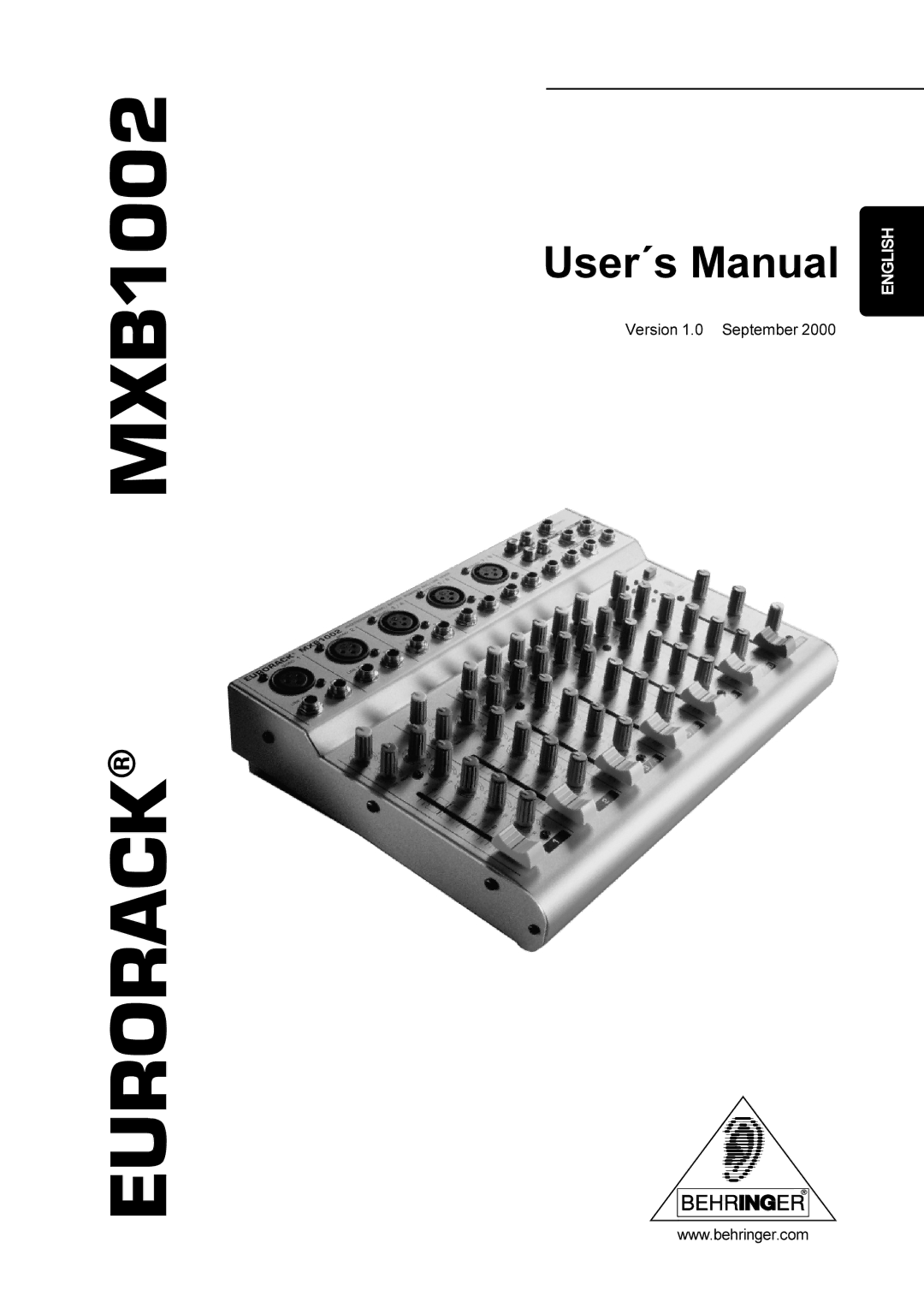 Behringer user manual Eurorack MXB1002 