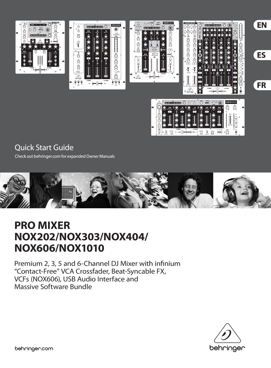 Behringer manual PRO Mixer NOX202/NOX303/NOX404/ NOX606/NOX1010, Massive Software Bundle 