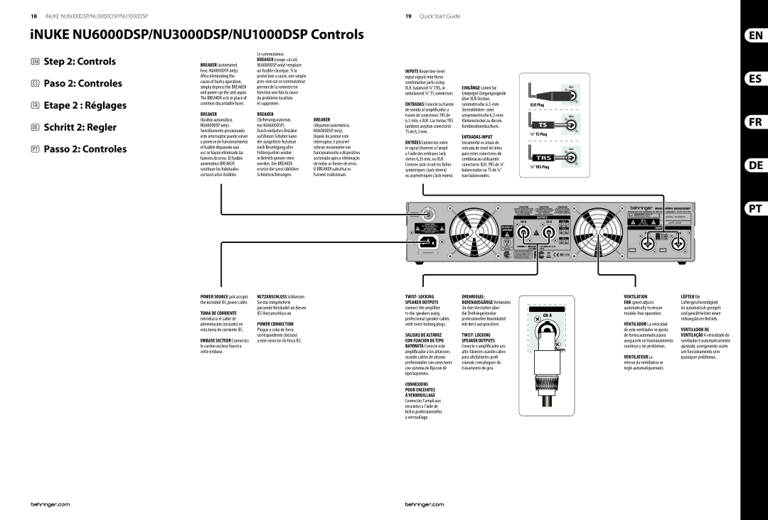 Behringer NU6000DSP/NU3000DSP/NU1000DSP manual Lüfter Die, Ventilateur La 