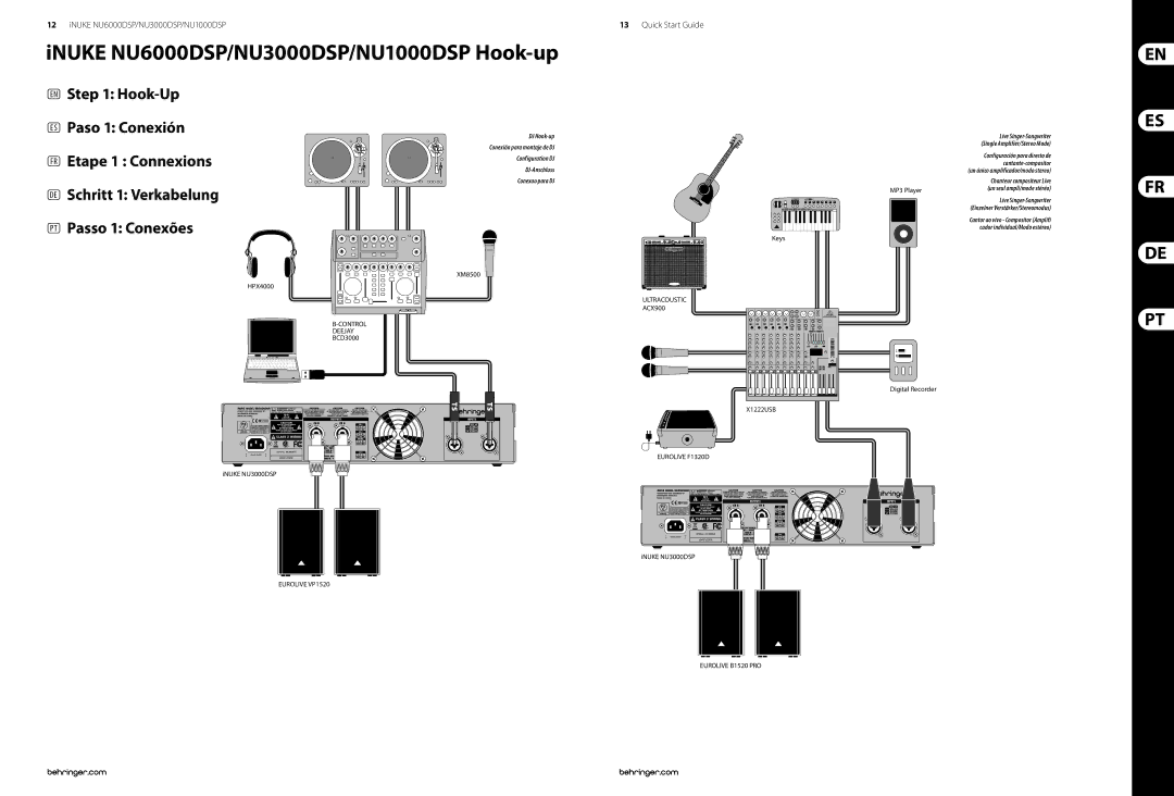 Behringer manual INUKE NU6000DSP/NU3000DSP/NU1000DSP Hook-up 