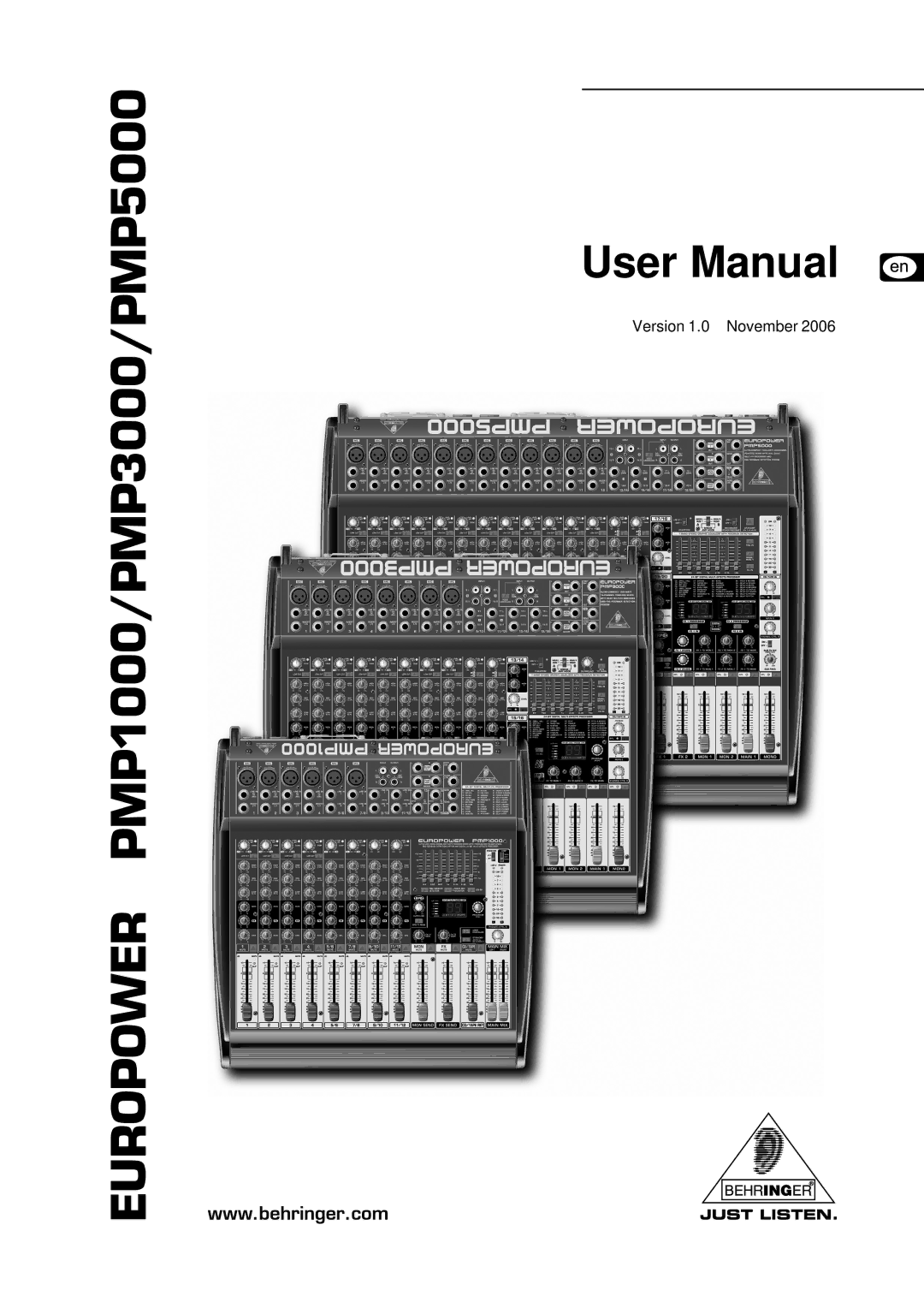 Behringer user manual Europower PMP1000/PMP3000/PMP5000 