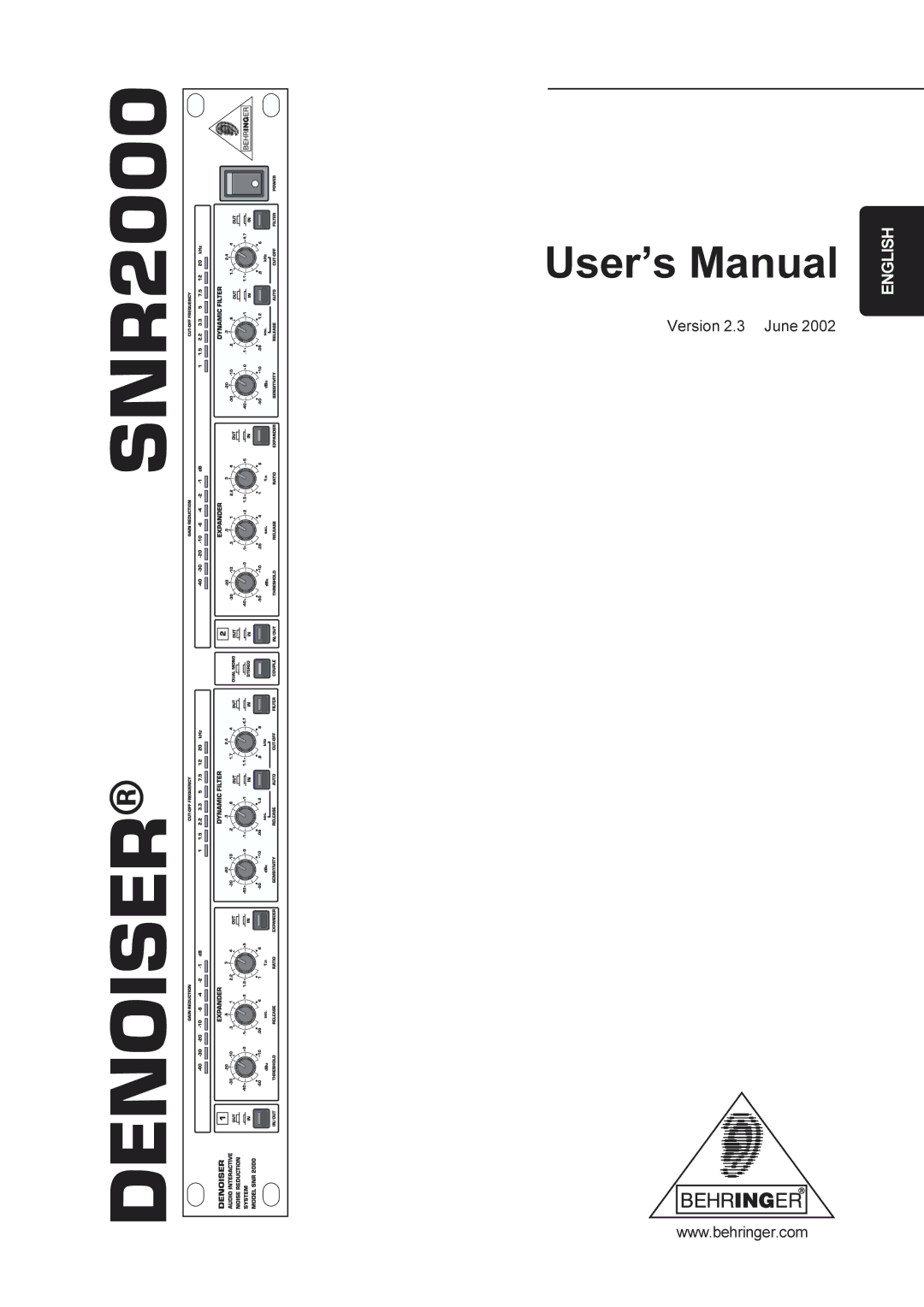 Behringer SNR2000 manual User’s Manual 