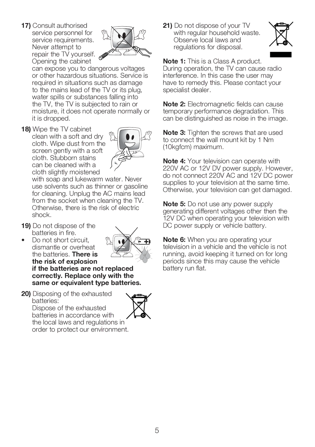 Beko 15LB250MID operating instructions Batteries. There is the risk of explosion 