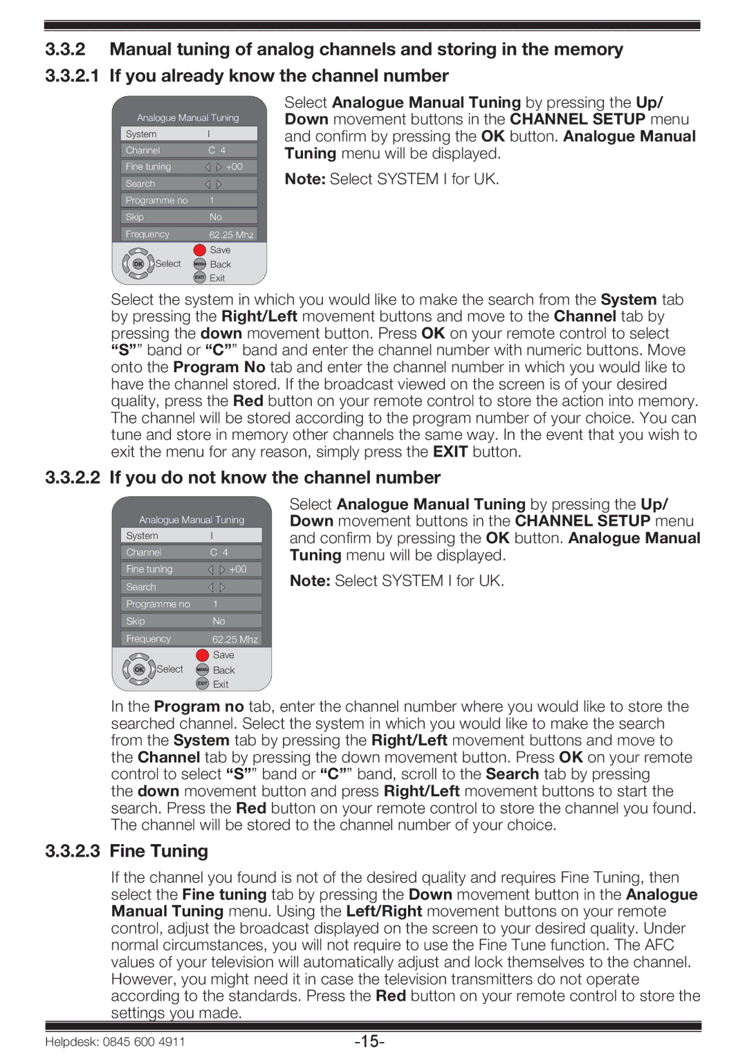 Beko 19WLP530HID operating instructions If you do not know the channel number, Fine Tuning 