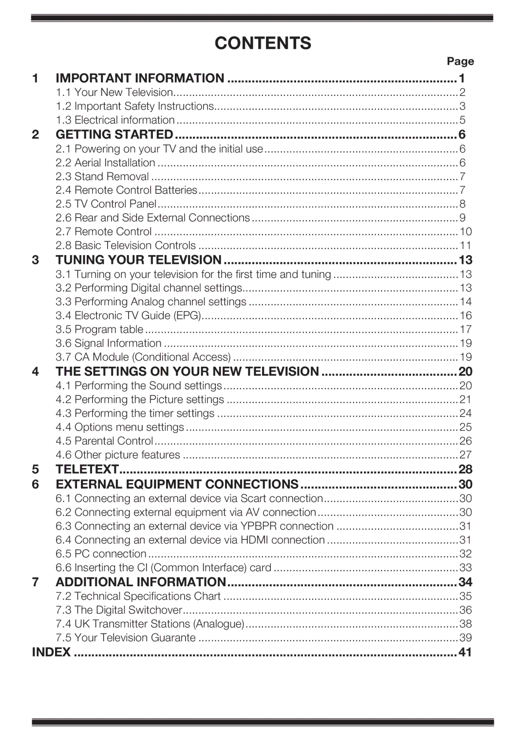 Beko 19WLP530HID operating instructions Contents 