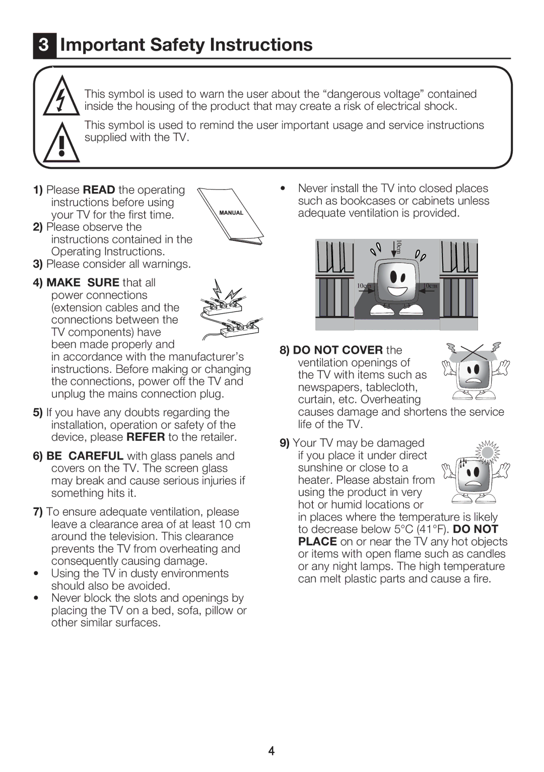 Beko 26WLZ530HID operating instructions Important Safety Instructions, Make Sure that all 