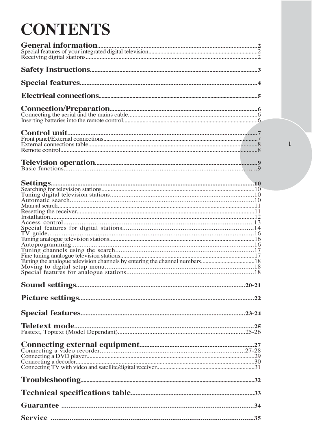 Beko 28C769IDS operating instructions Contents 