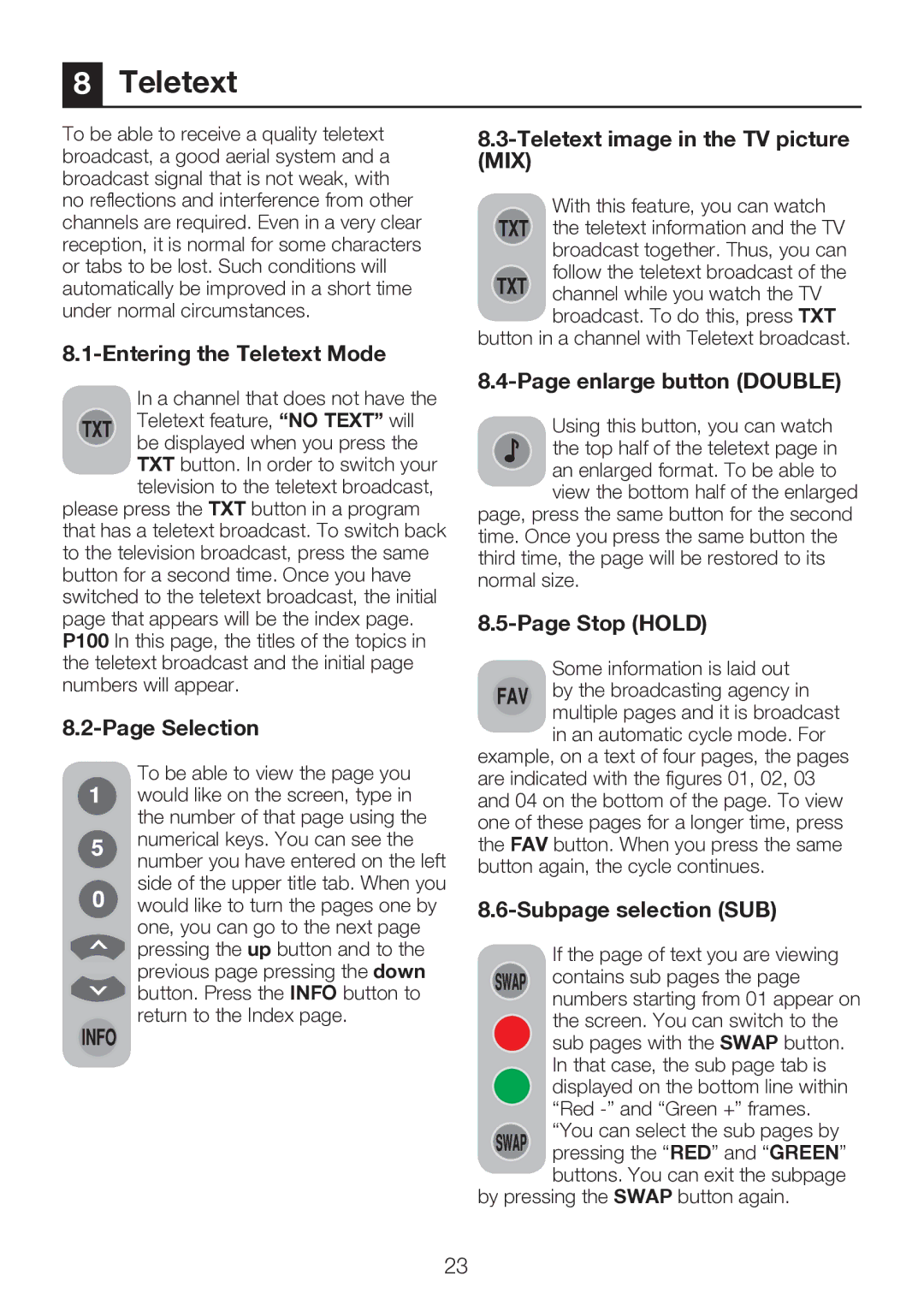 Beko 32WLU550FHID manual Teletext 