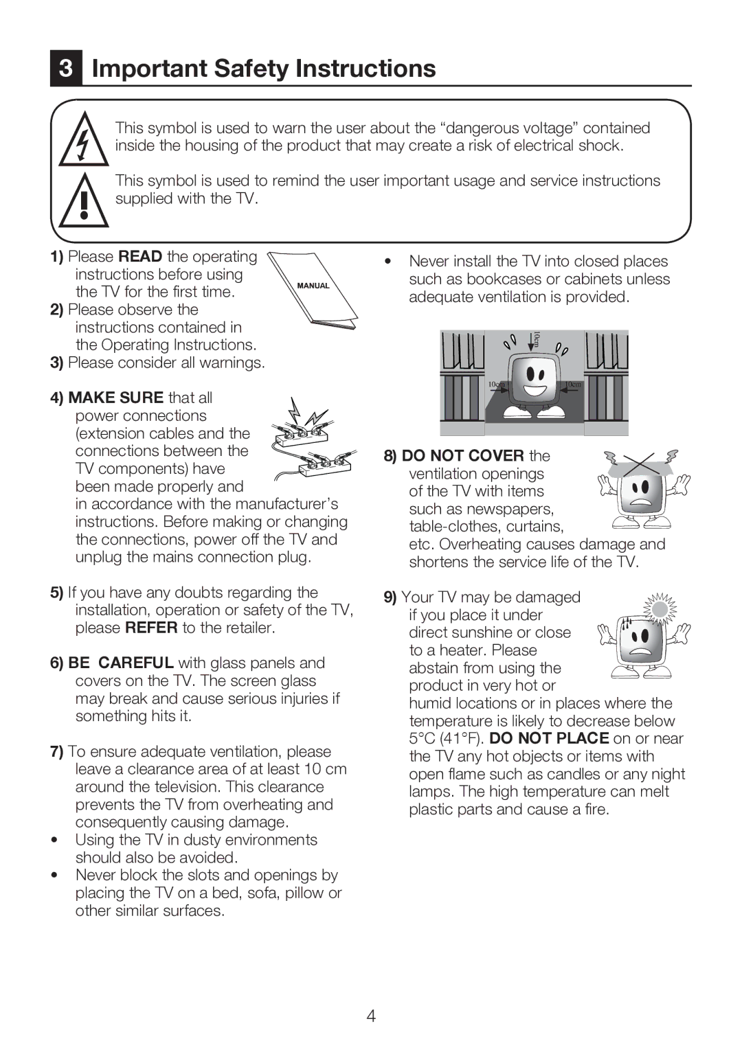 Beko 32WLU550FHID manual Important Safety Instructions, Please observe, Please consider all warnings, Make Sure that all 