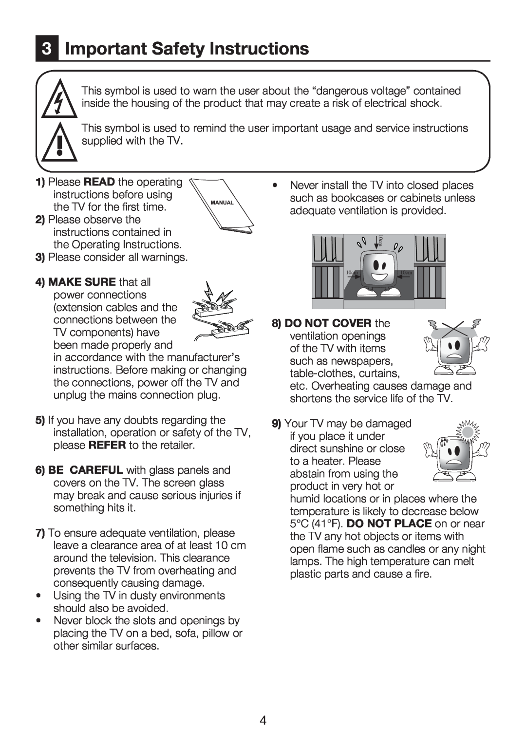 Beko 37WLU550FHID manual Important Safety Instructions, MAKE SURE that all 