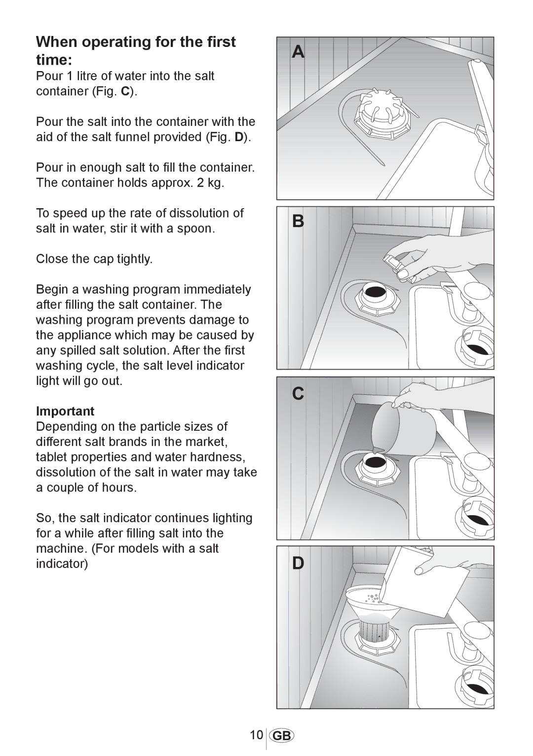 Beko 3905 MI instruction manual When operating for the first time, 1012 