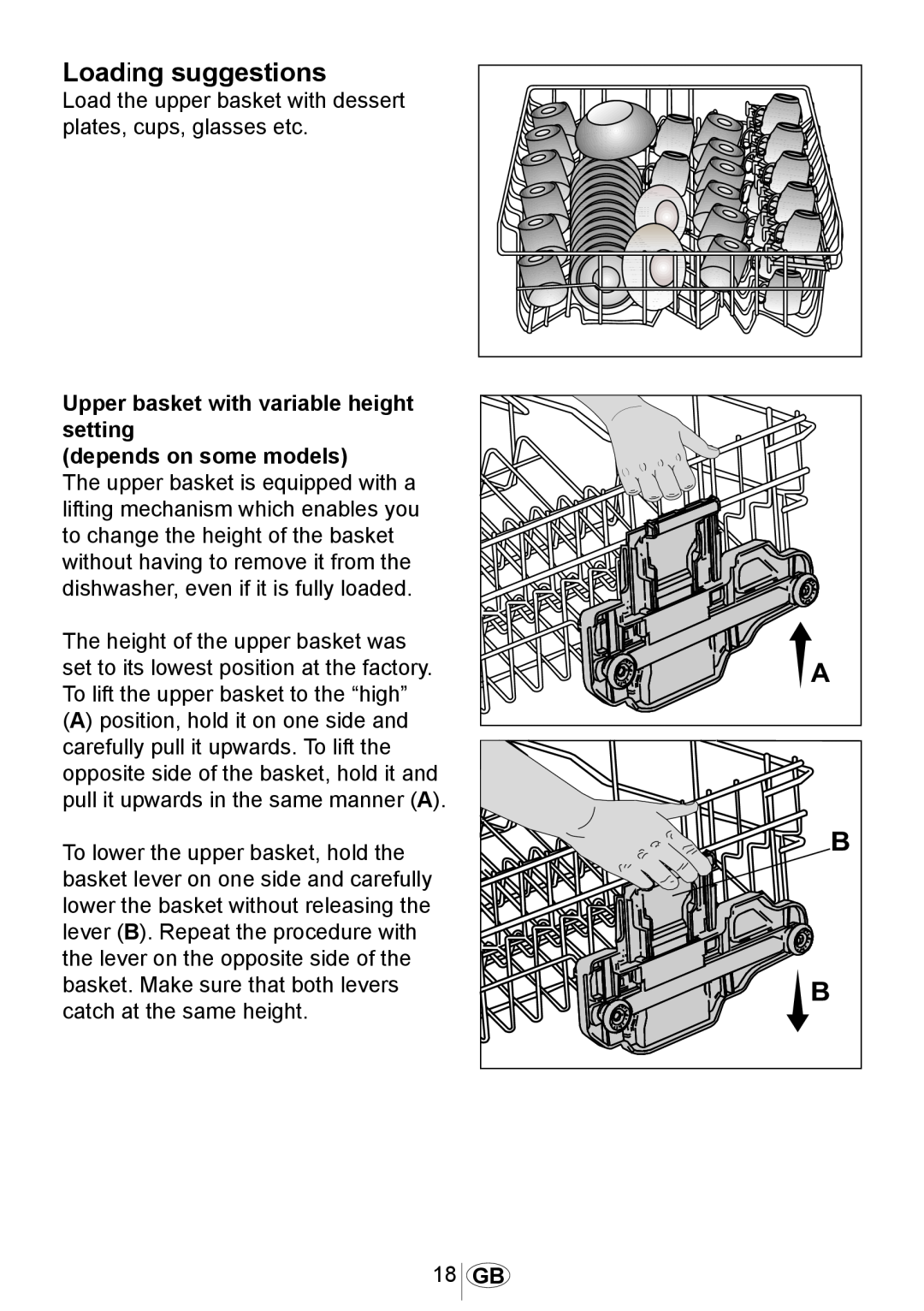 Beko 3905 MI instruction manual Loading suggestions, Upper basket with variable height setting depends on some models, 1021 