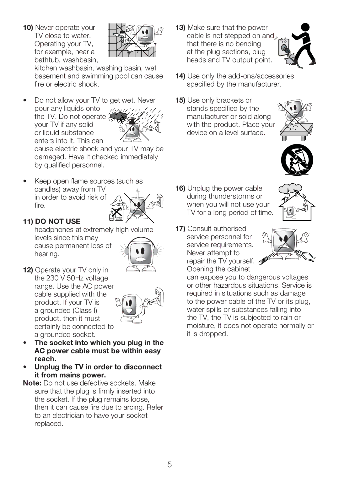 Beko 40WLU550FHID manual Never operate your, Fire, Cause permanent loss of hearing 