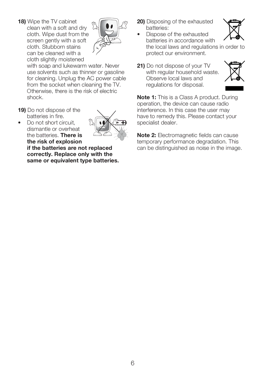 Beko 40WLU550FHID manual Batteries. There is the risk of explosion 