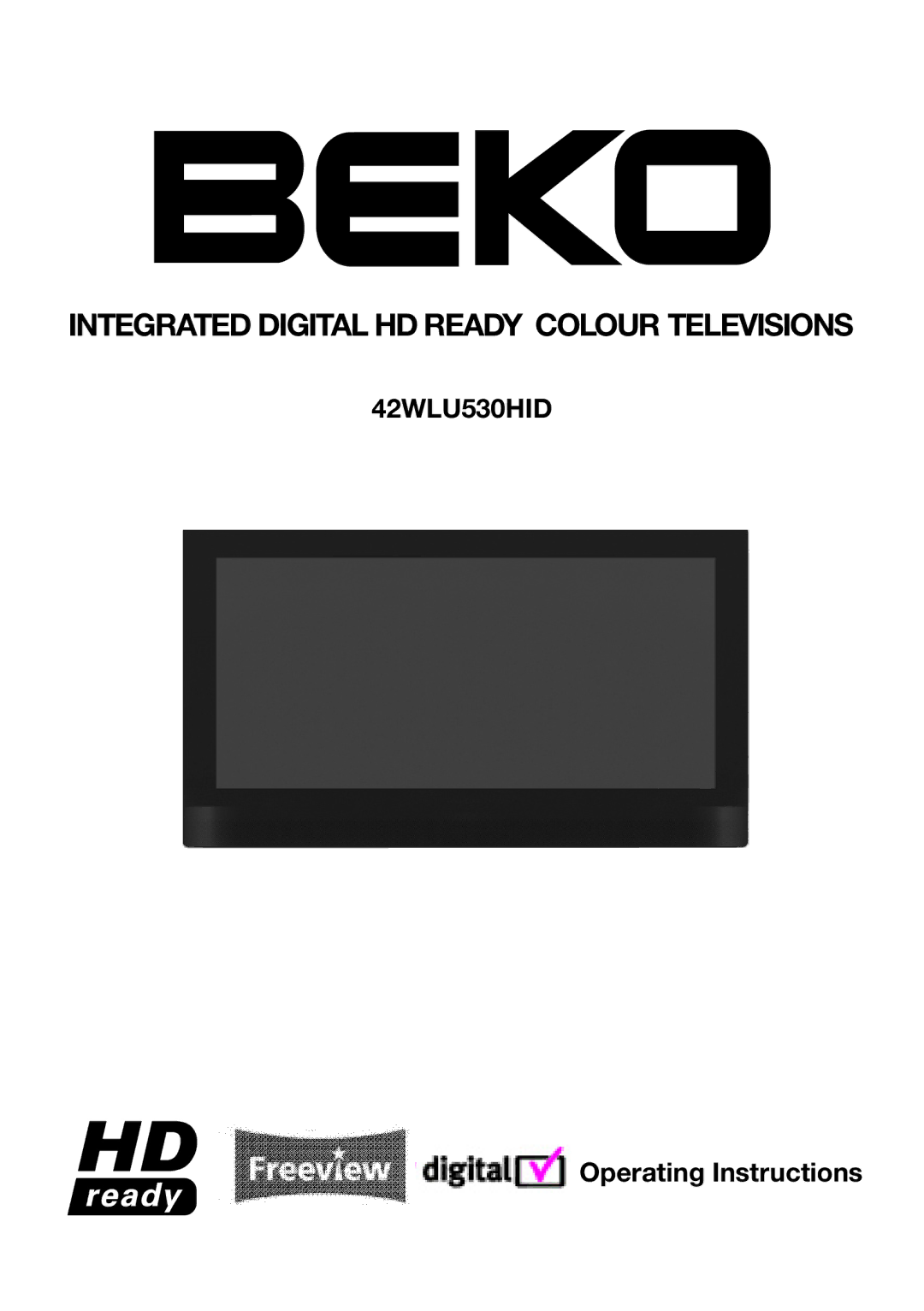 Beko 42WLU530HID operating instructions Operating Instructions 