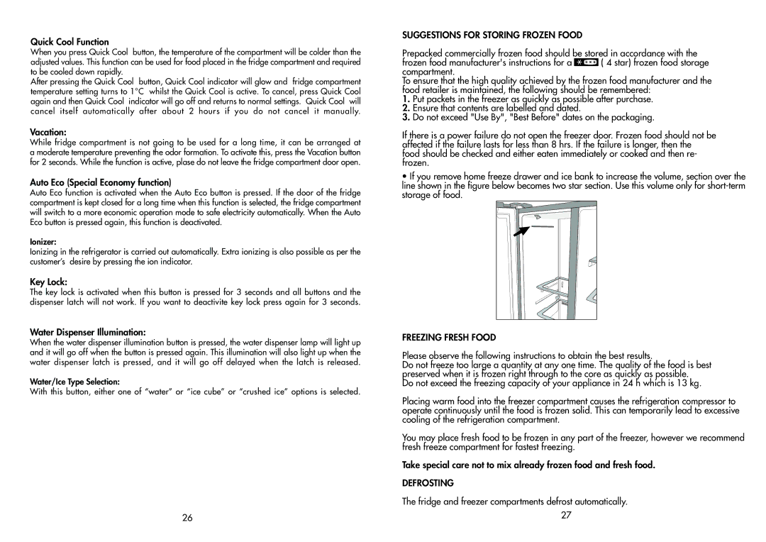 Beko AP930 manual Suggestions for Storing Frozen Food 