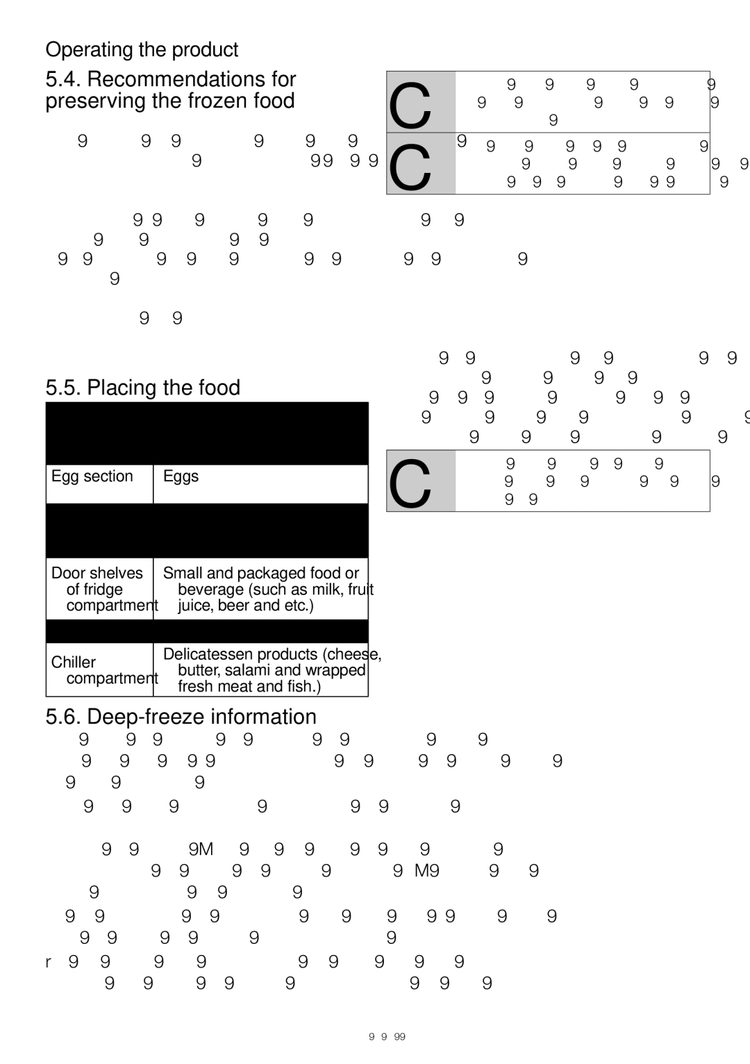 Beko ASN541B, ASN541S, ASP341B, ASN541X, ASP341S manual Placing the food, Deep-freeze information 