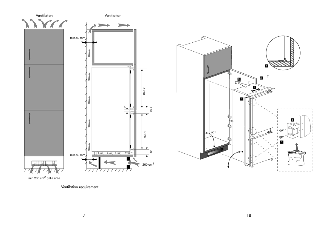 Beko BC50F manual Ventilation requirement 