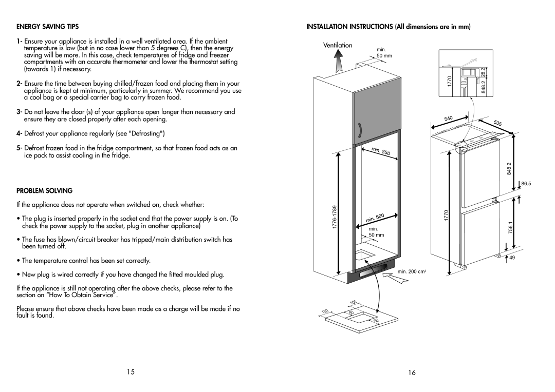 Beko BC50F manual 535 