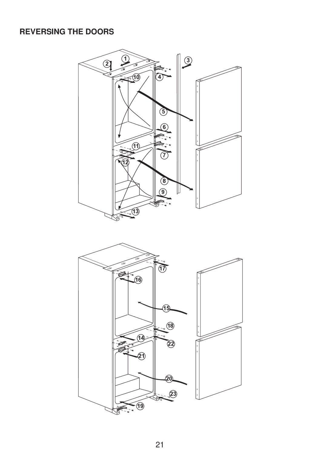 Beko BC73 F manual Reversing the Doors 