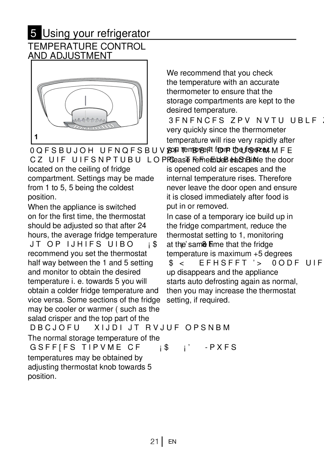 Beko BC732 manual Using your refrigerator, Temperature Control and Adjustment 