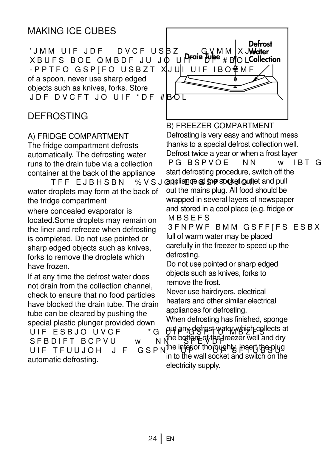 Beko BC732 manual Making ICE Cubes, Defrosting 