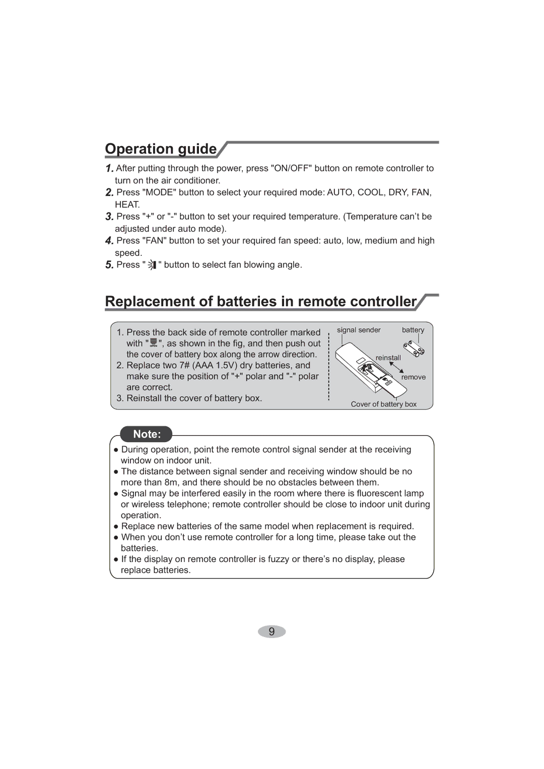 Beko BK 5200, BK 6300 user manual Operation guide, Replacement of batteries in remote controller 