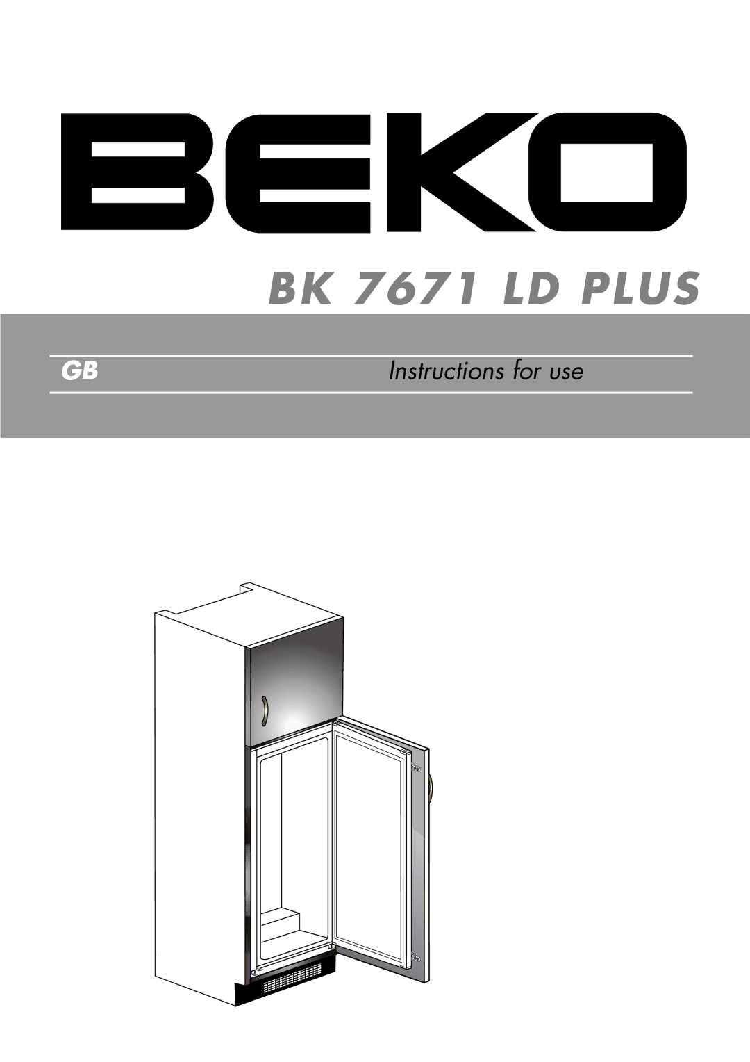 Beko BK 7671 LD PLUS manual BK 7671 LD Plus 