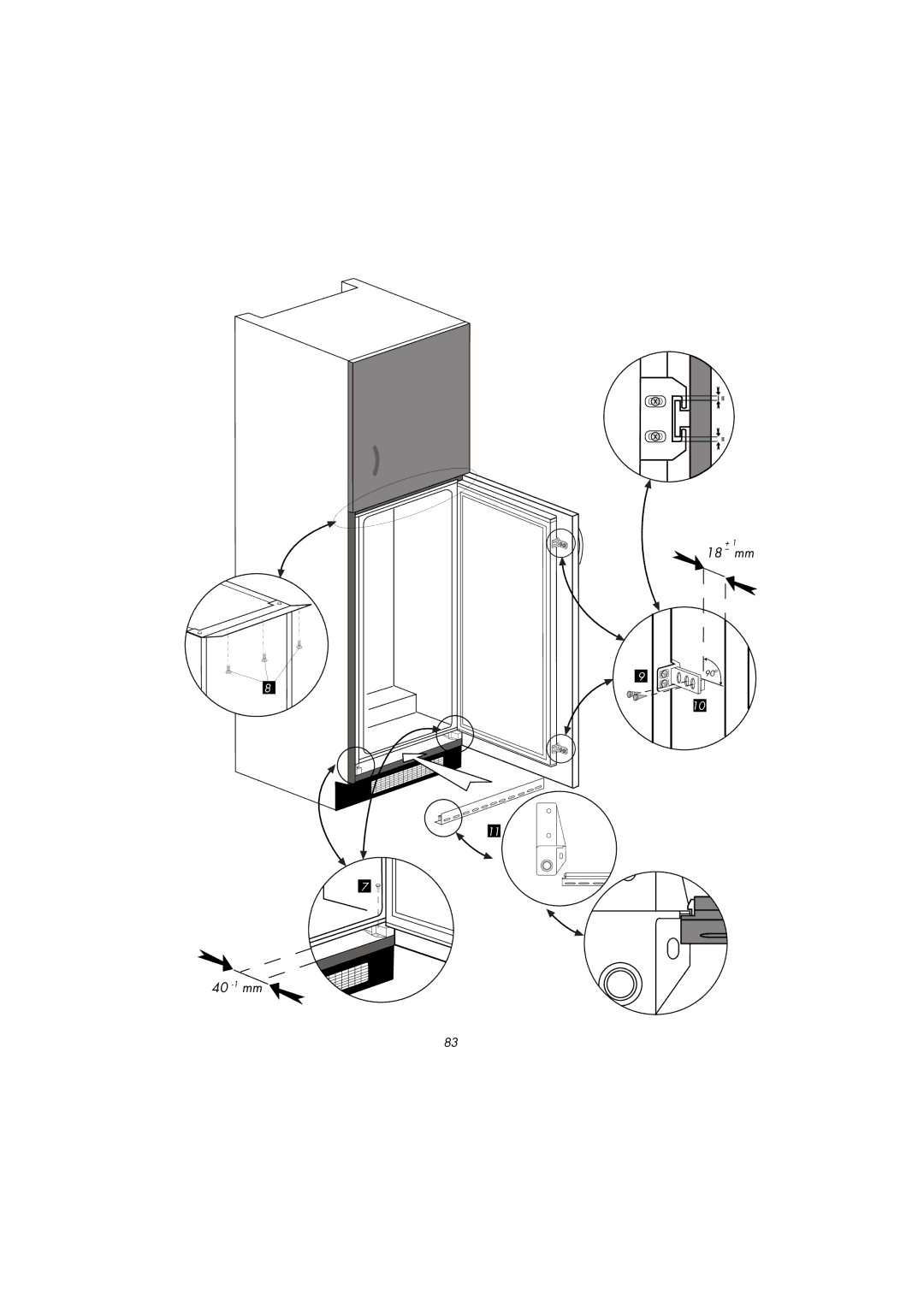 Beko BK 7671 LD PLUS manual 40 -1mm 18 mm 