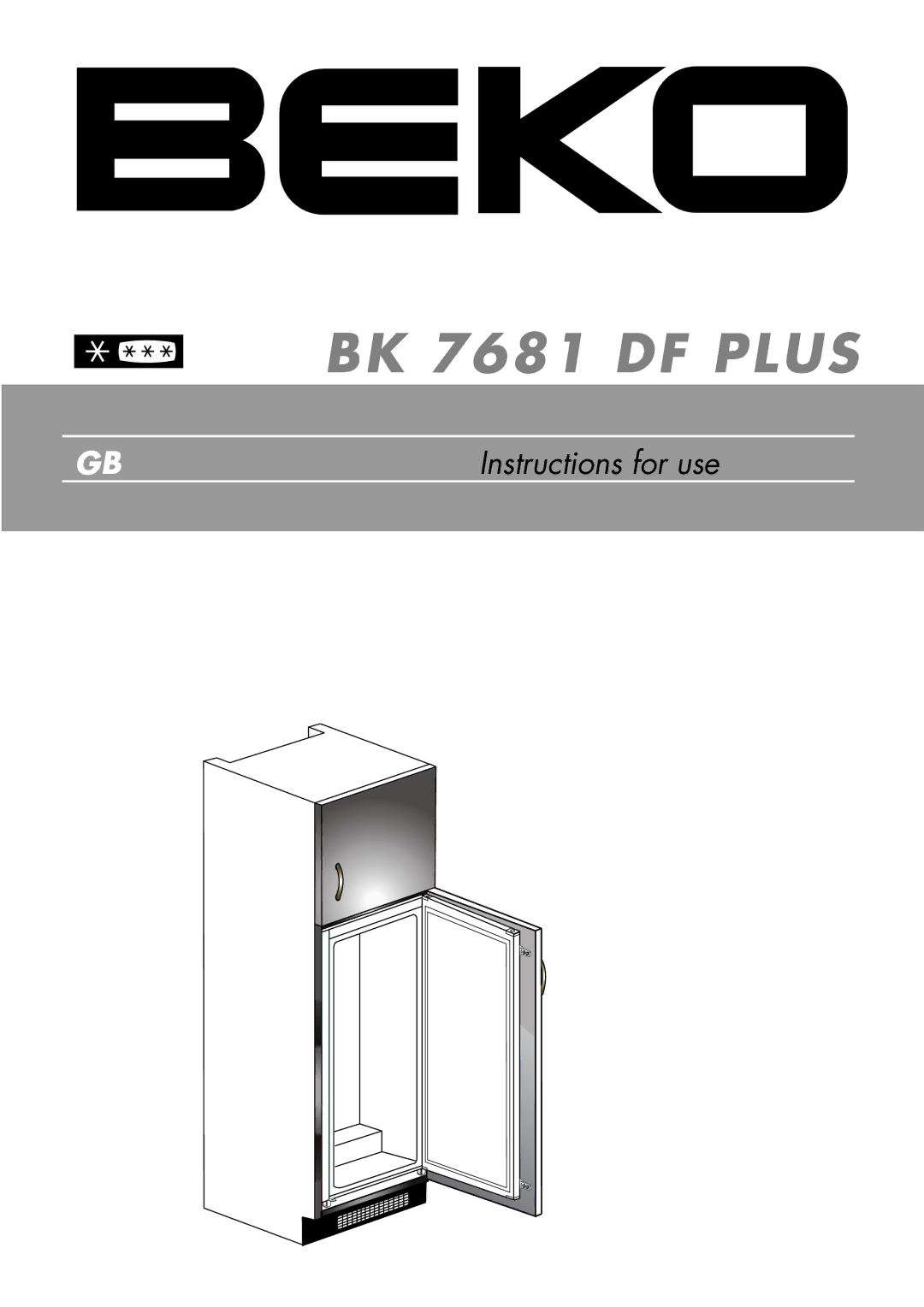 Beko manual BK 7681 DF Plus 