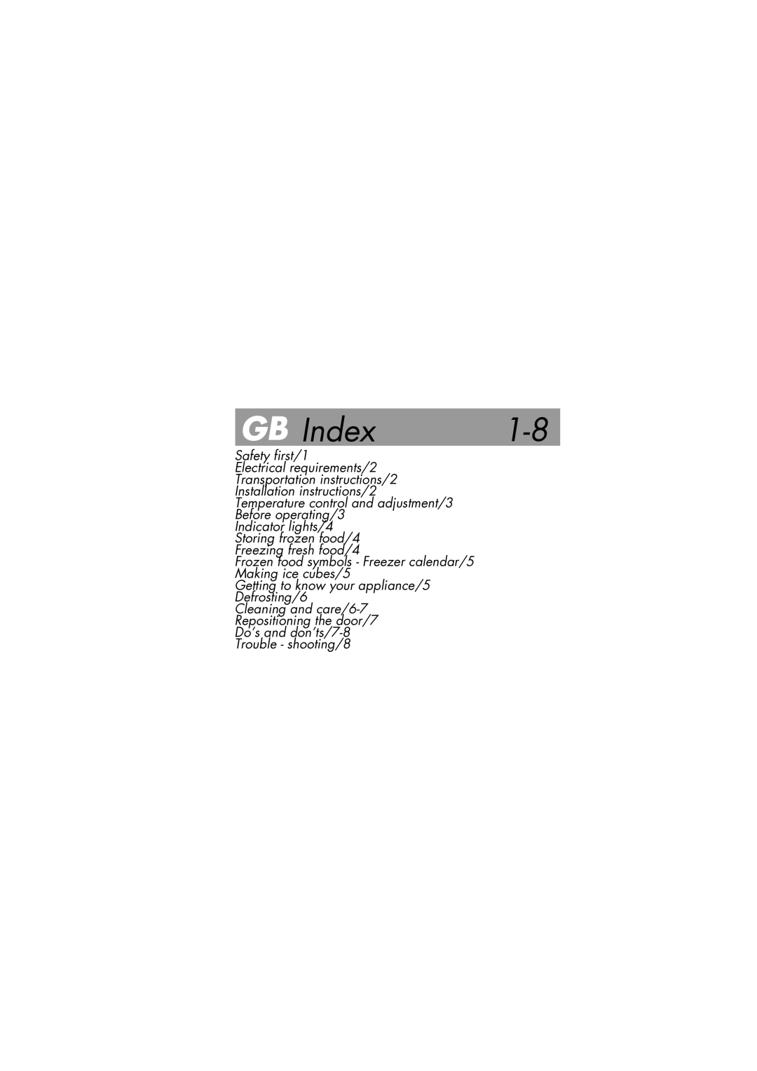 Beko BK 7681 manual GB Index 