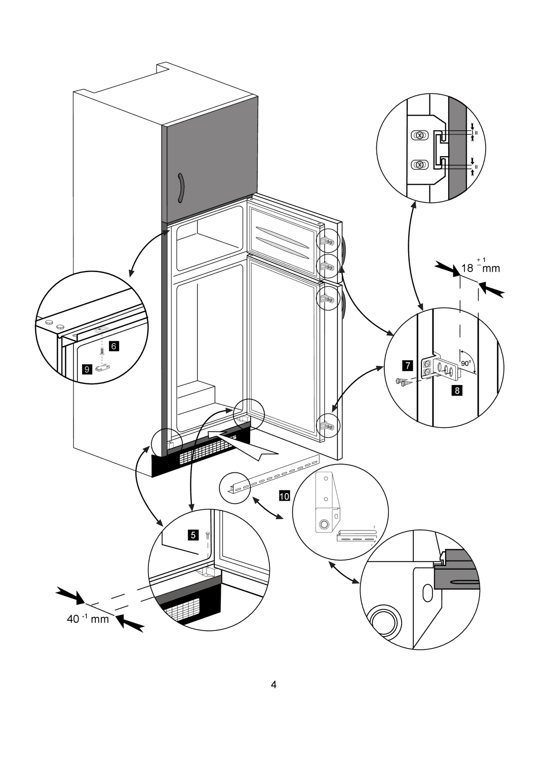 Beko BK 8182 manual 40 -1mm 18 mm 