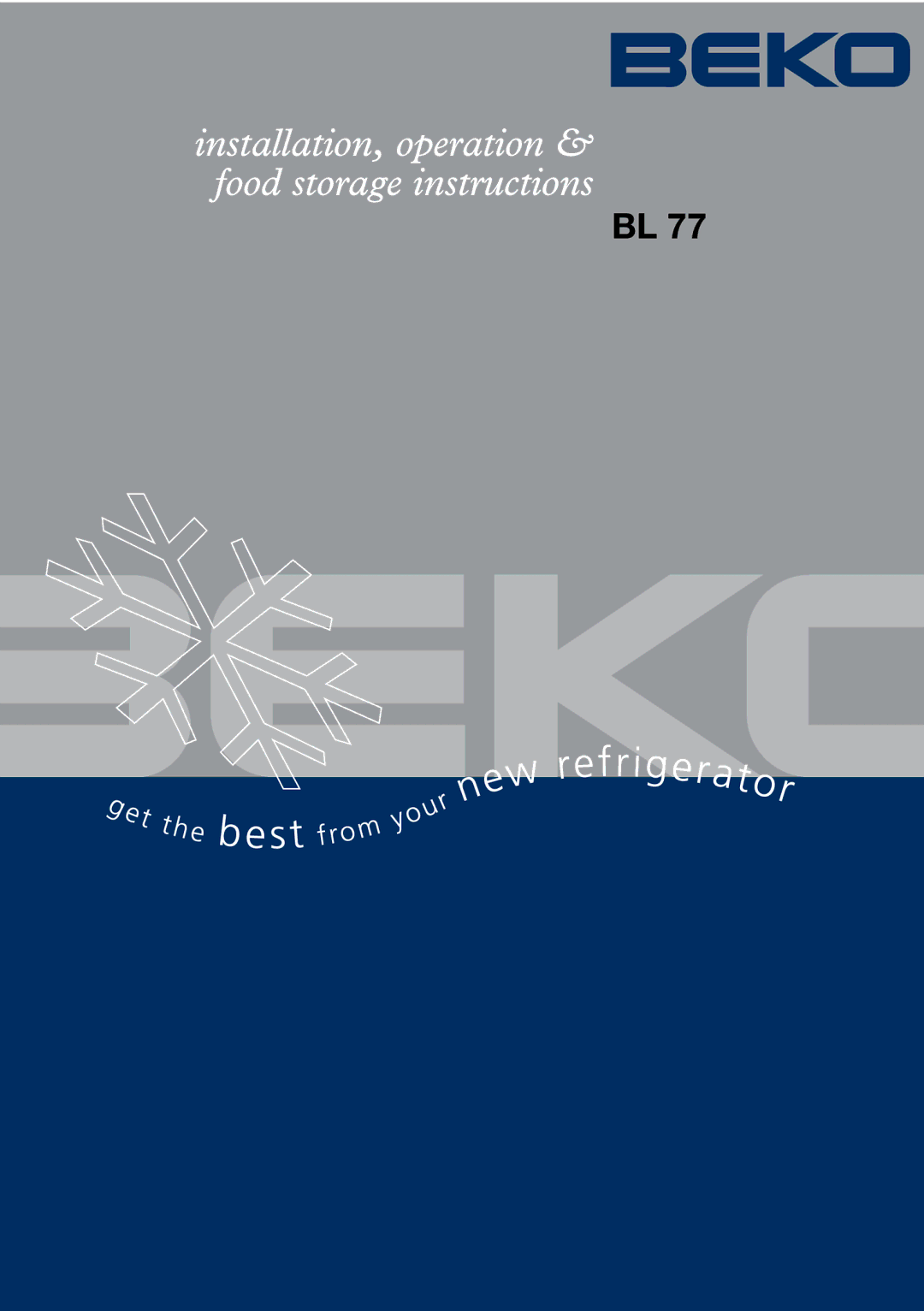 Beko BL 77 manual 