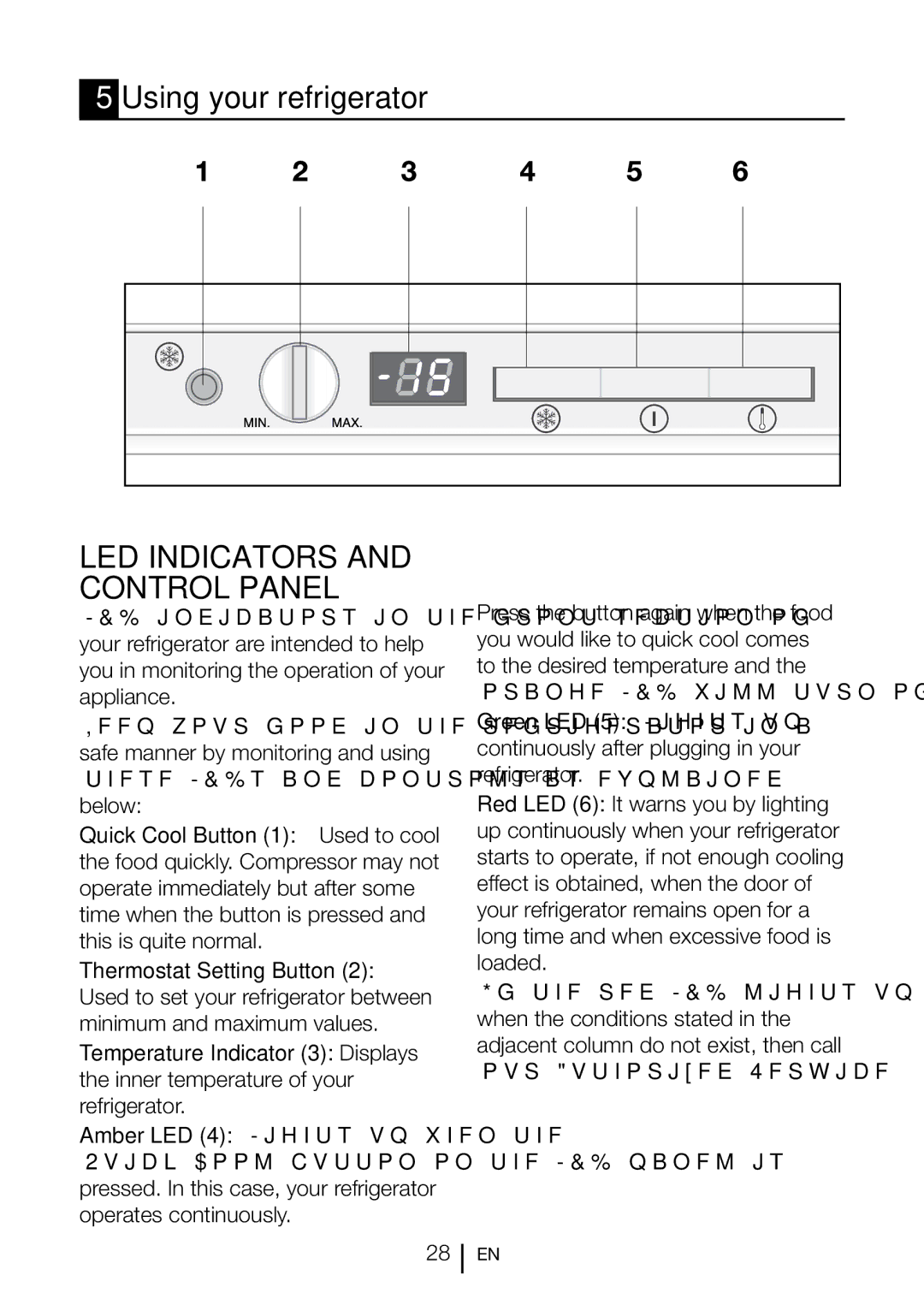 Beko BL 77 manual LED Indicators and Control Panel 