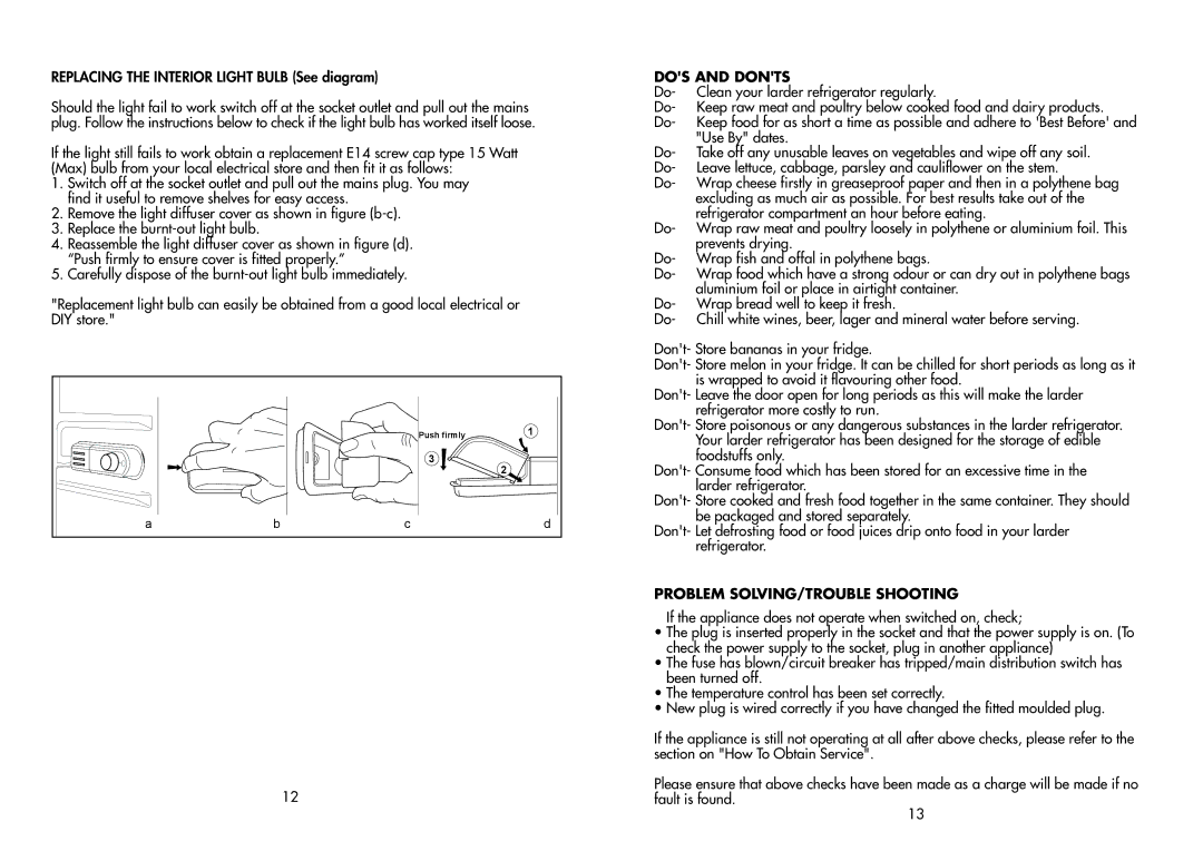 Beko BL20 manual DOS and Donts, Problem SOLVING/TROUBLE Shooting 