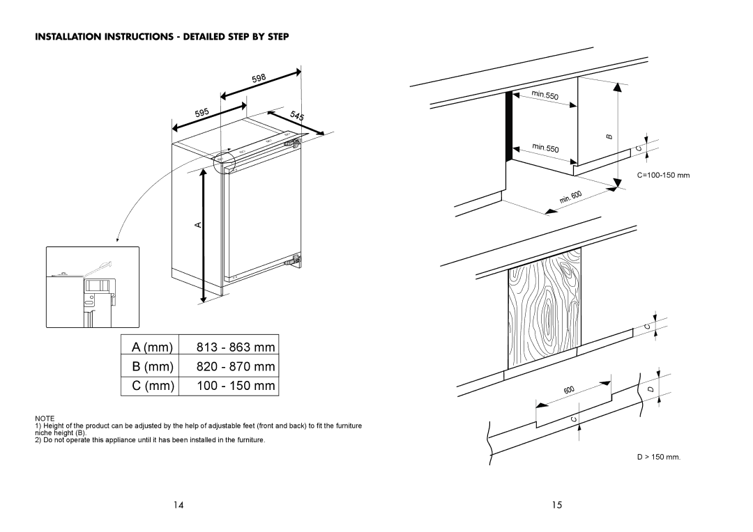 Beko BL20 manual 100 150 mm, Installation Instructions Detailed Step by Step 