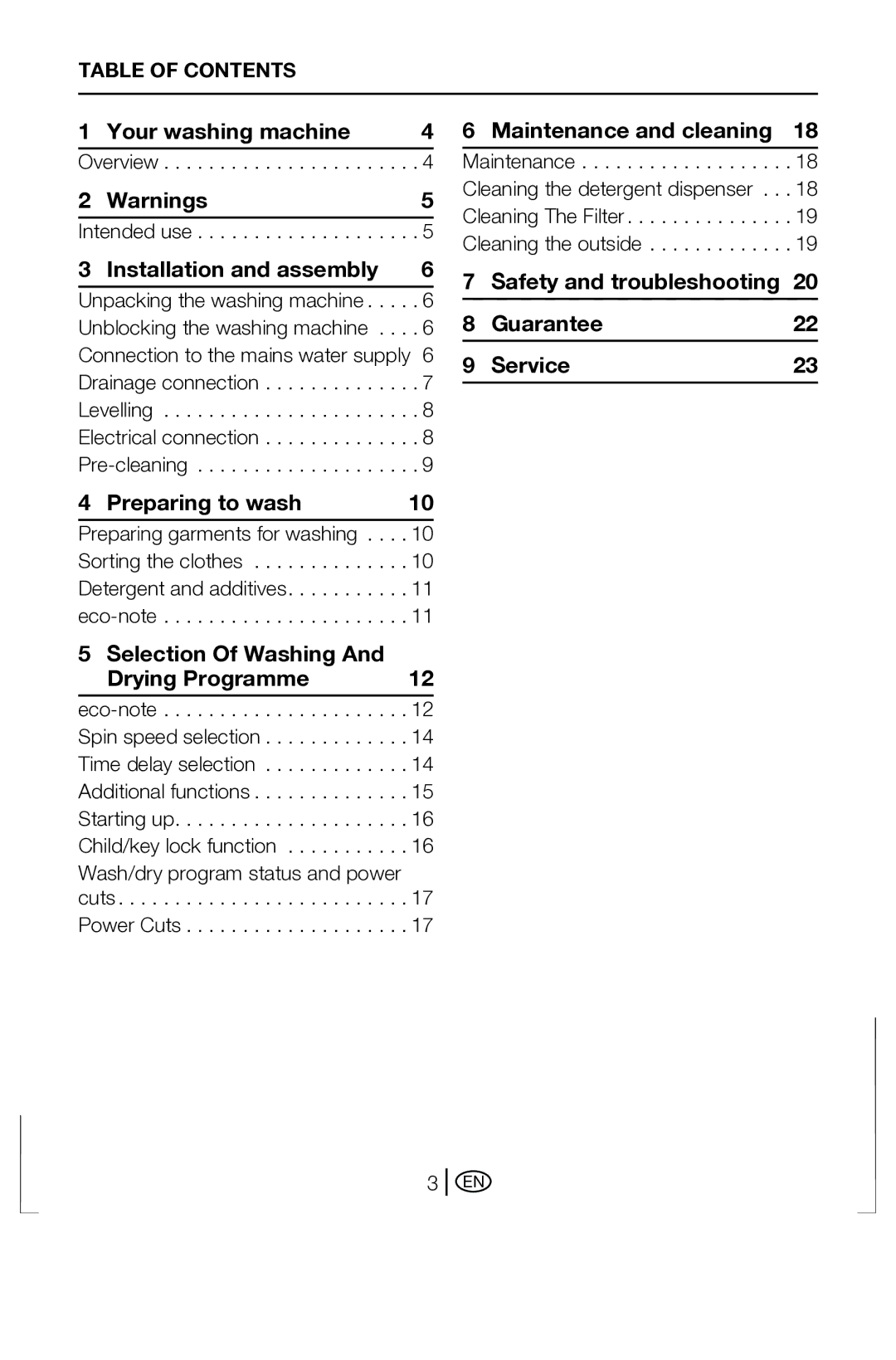 Beko BWD 6421 manual Your washing machine 