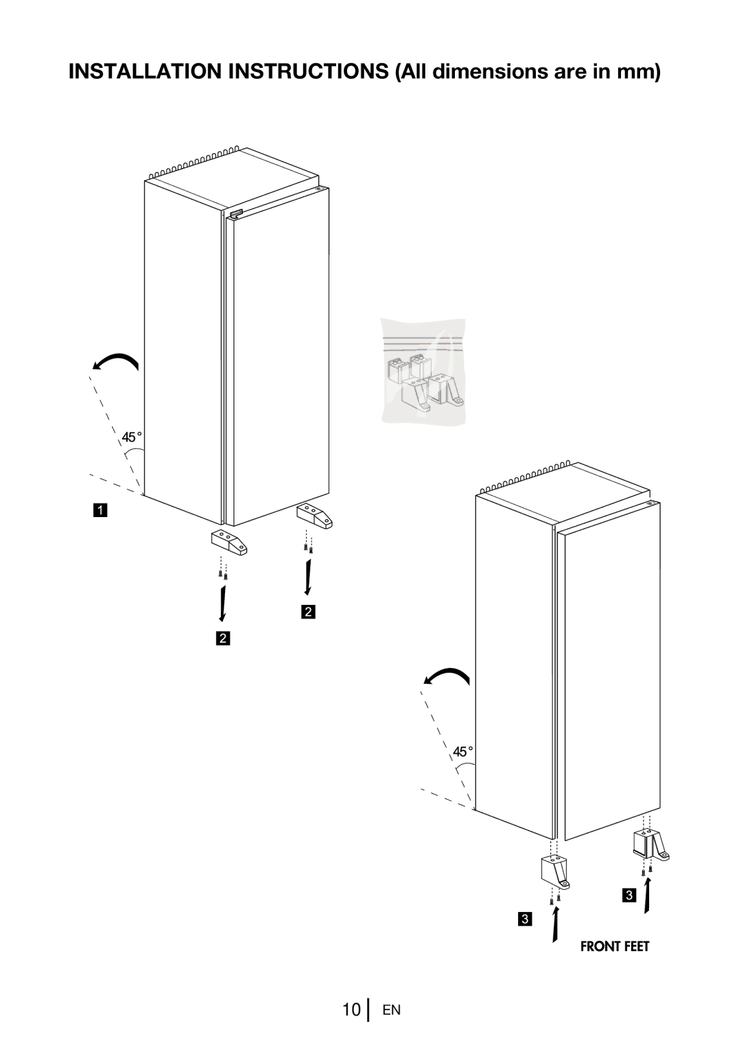 Beko BZ 77F manual Installation Instructions All dimensions are in mm 