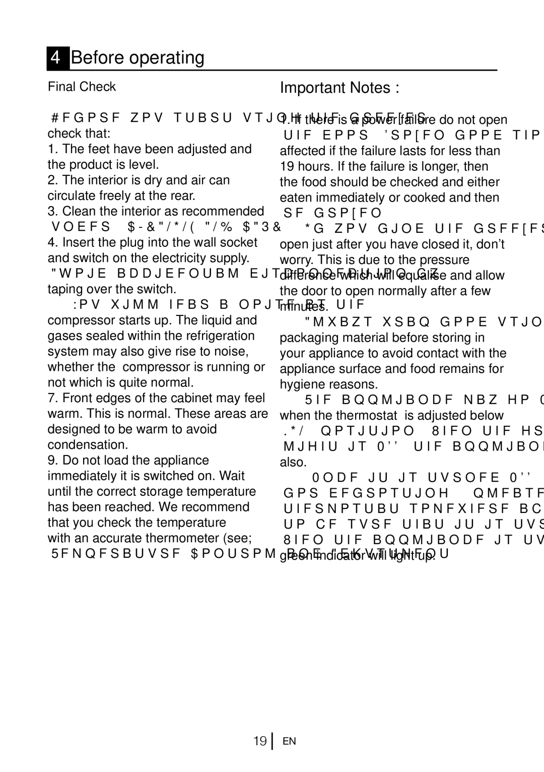 Beko BZ31 manual Before operating, Important Notes 