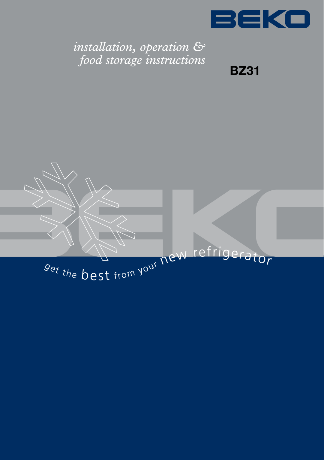 Beko BZ31 manual 