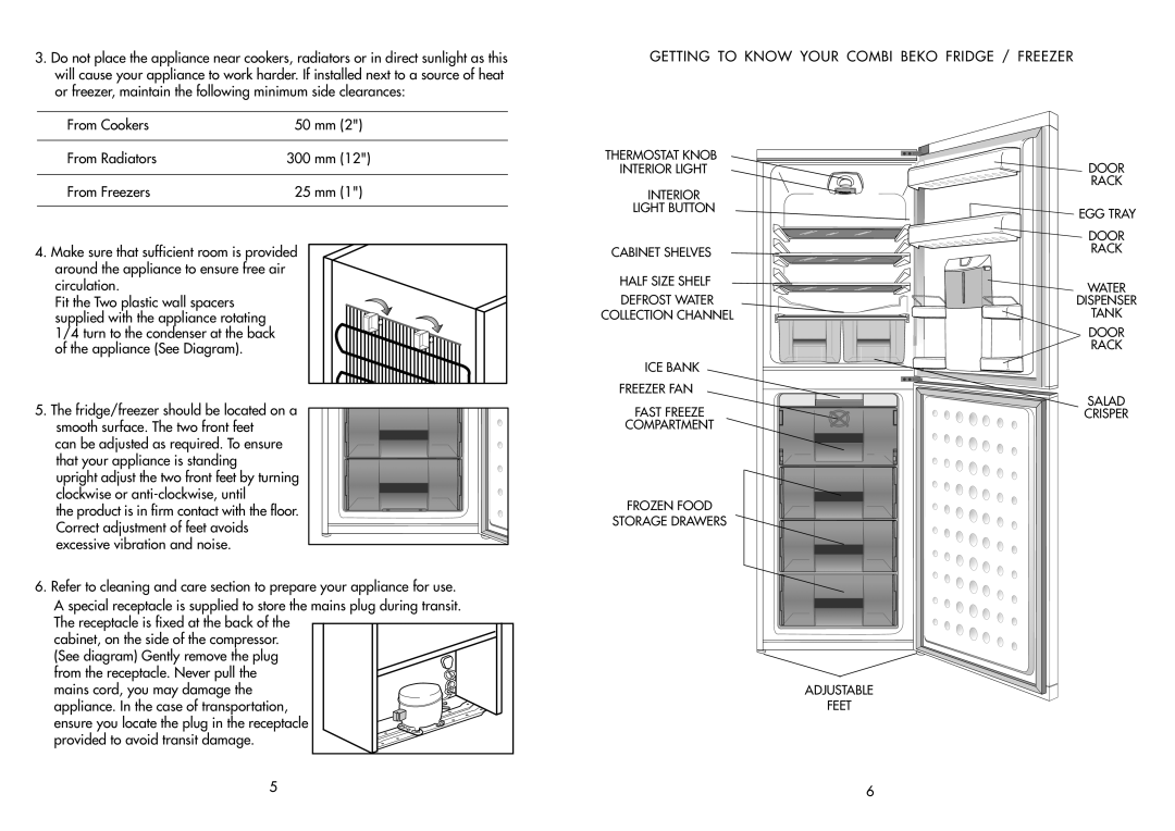 Beko CDA 563 F manual Getting to Know Your Combi Beko Fridge / Freezer 