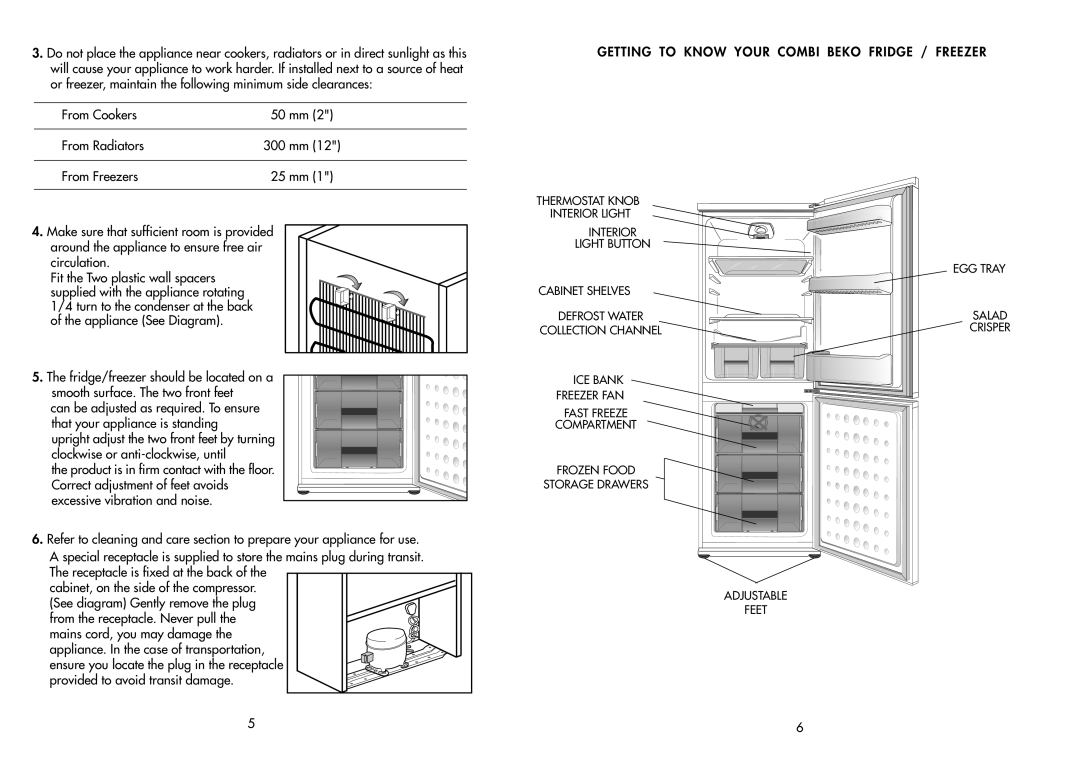 Beko CDA 645 F manual Getting to Know Your Combi Beko Fridge / Freezer 