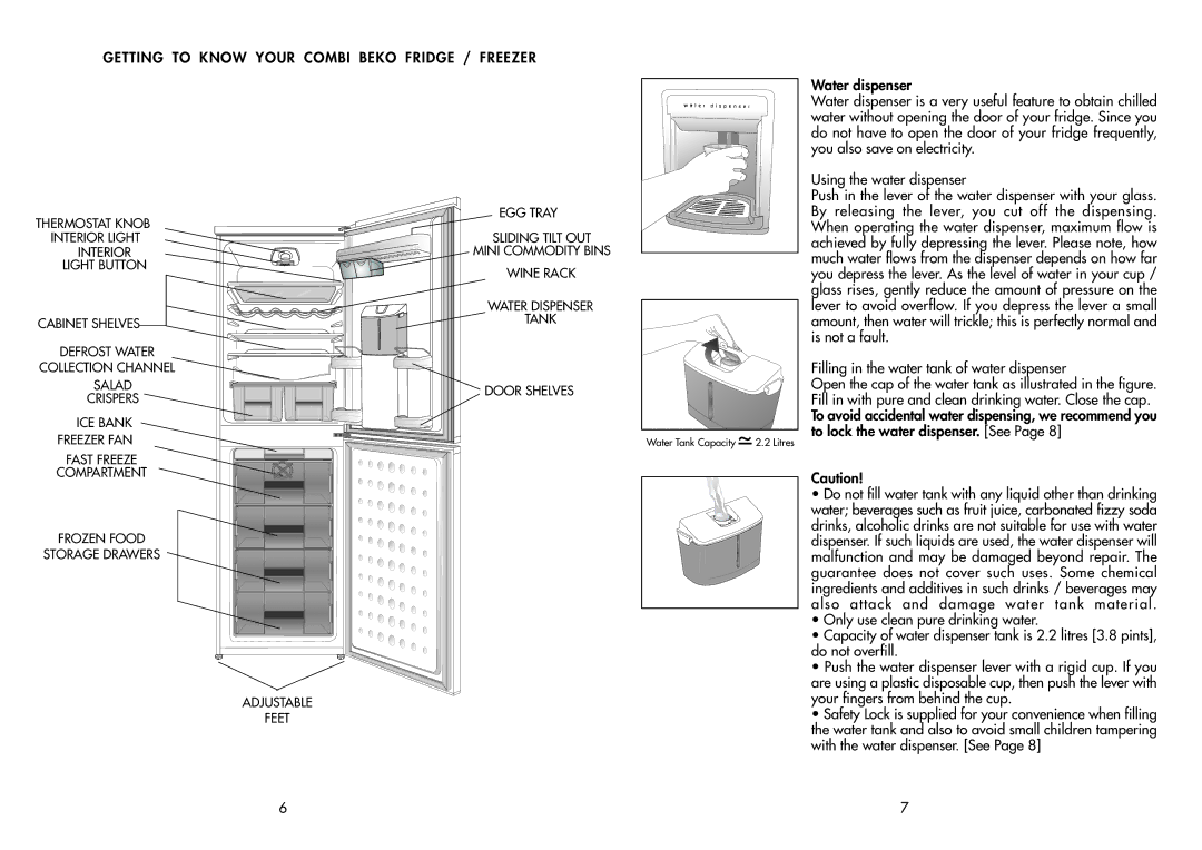 Beko CDA 653 F manual Getting to Know Your Combi Beko Fridge / Freezer 