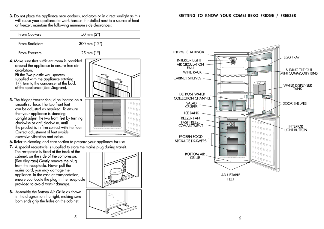 Beko CDA 659 F manual Getting to Know Your Combi Beko Fridge / Freezer 