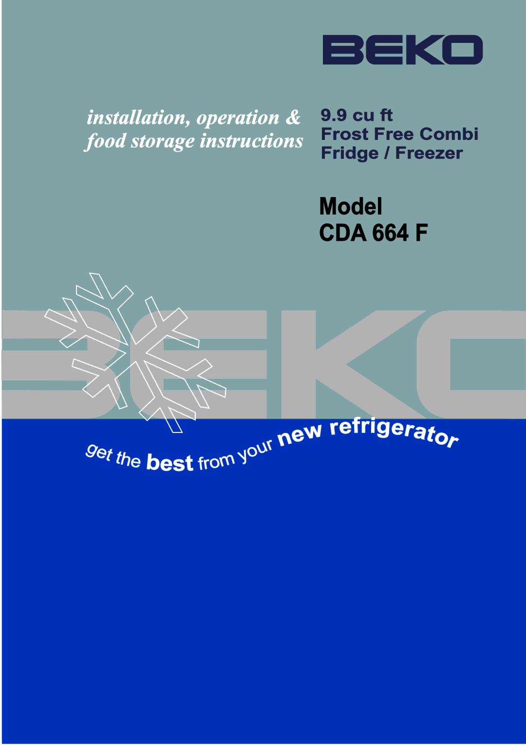 Beko CDA 664 F manual Best Refr 