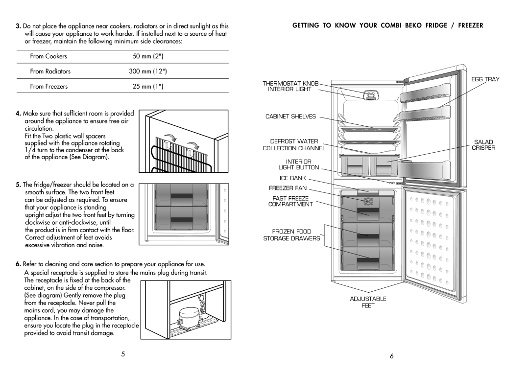 Beko CDA539F manual Getting to Know Your Combi Beko Fridge / Freezer, Frozen Food Storage Drawers Adjustable 