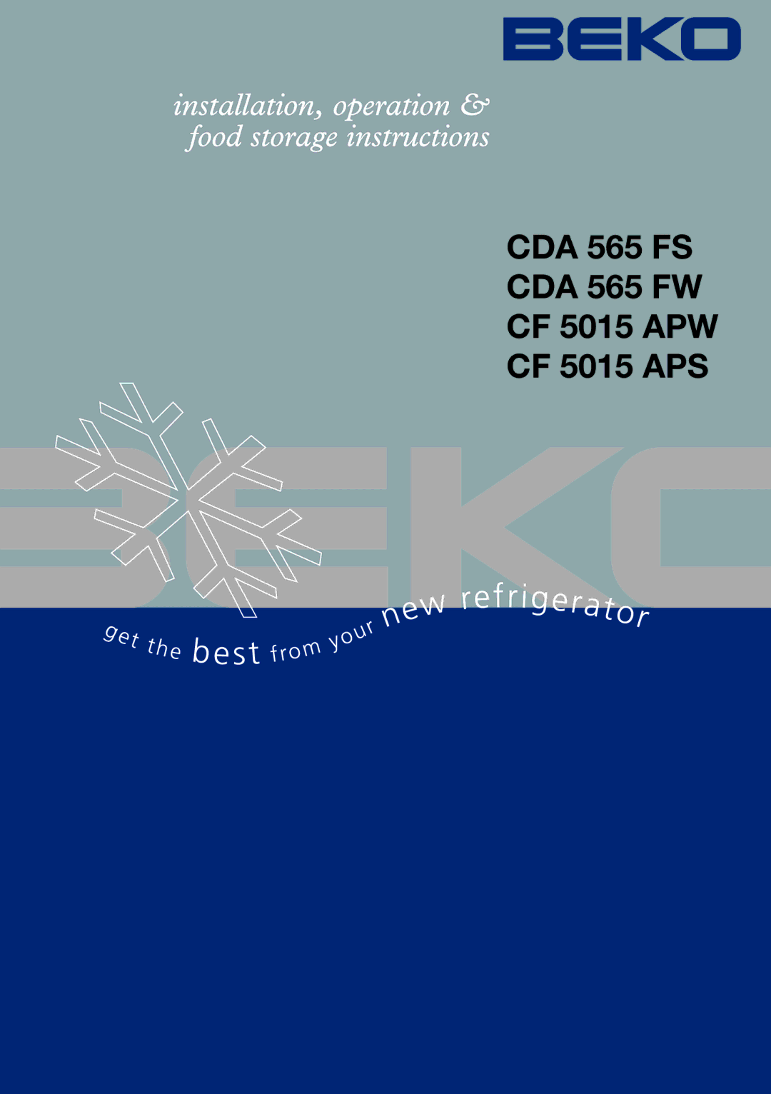 Beko CDA 565FW, CF 5013 APW manual CDA 565 FS CDA 565 FW CF 5015 APW CF 5015 APS 