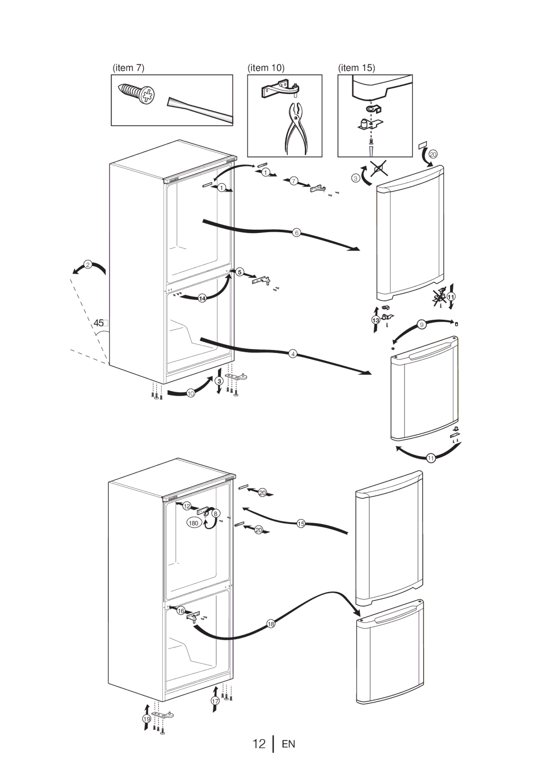 Beko CDA 565FW, CF 5013 APW, CDA 565 FS manual 180 