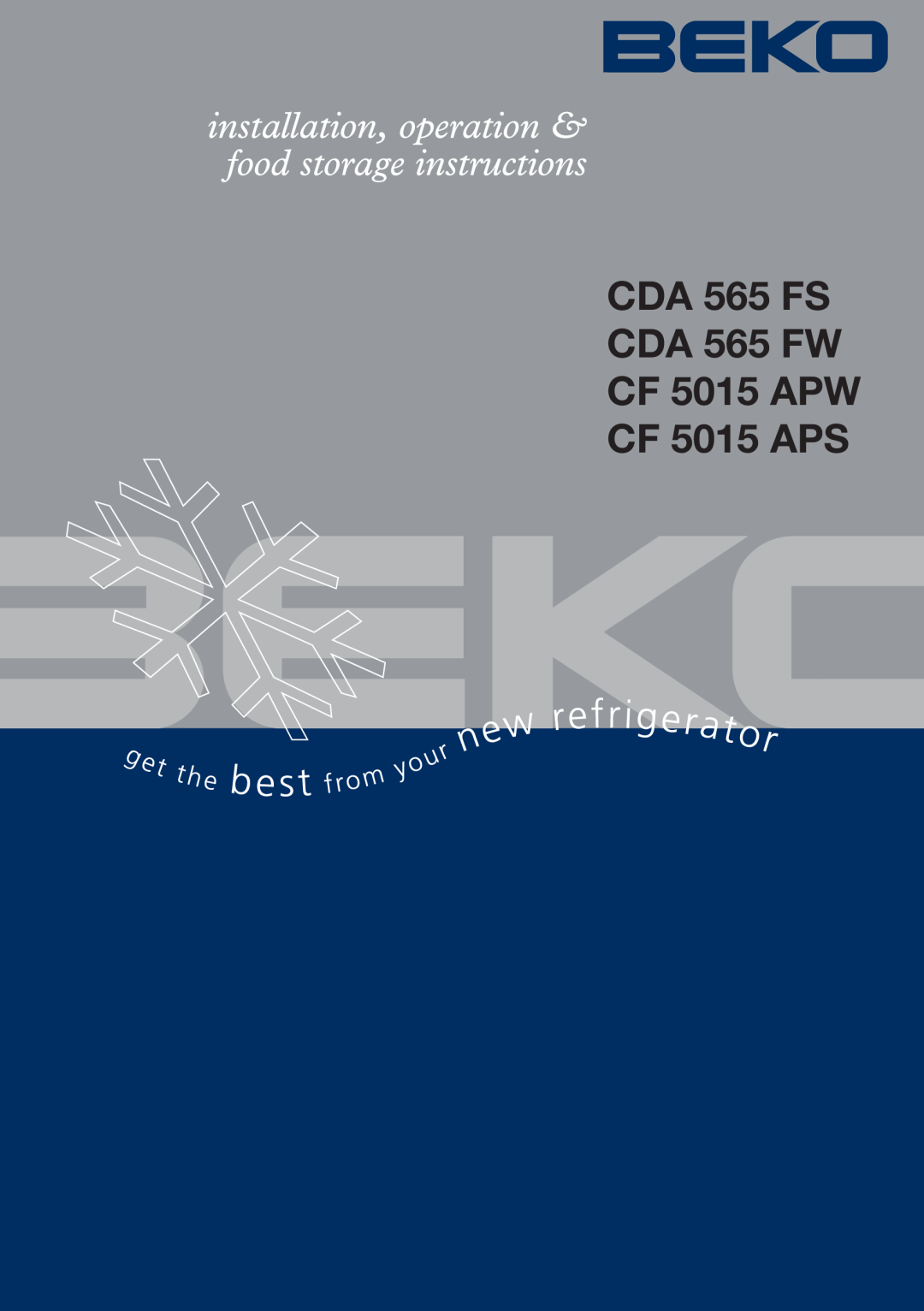 Beko CDA 565FW, CF 5013 APW manual CDA 565 FS CDA 565 FW CF 5015 APW CF 5015 APS 